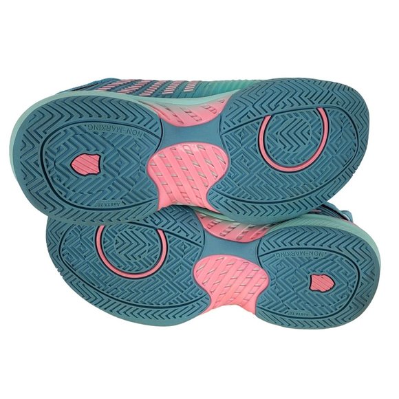 K-Swiss HyperCourt DuraWarap Flex Green Pink Womens Sz 6 Tennis Shoe 96615-442-M - Picture 7 of 8